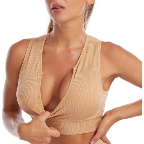 Seamless Sports Bras Hot Zipper Push Up Vest Underwear Women Shockproof Breathable Fitness Athletic Running Yoga Sport Tops