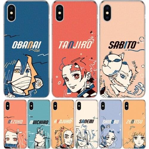 Demon Slayer Kimetsu no Yaiba cute Phone Case for Apple iphone 11 12 Mini Pro XR X Xs Max 7 8 6 6s Plus 7G 6G 5G 5S 5 SE + Custo