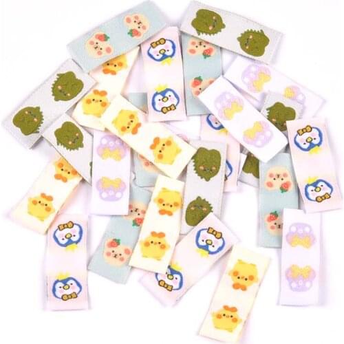 50pcs Mix Cartoon Animals Embroidery Labels for Sewing Garment Handmade Accessories Clothes Care Bags Tags DIY Crafts Supplies