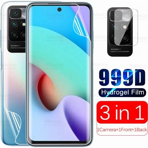 3To1 Camera Front Back Hydrogel Film For Xiaomi Redmi 10 Screen Protector Redme 10 Redmi10 Full Curved Protective Film Not Glass