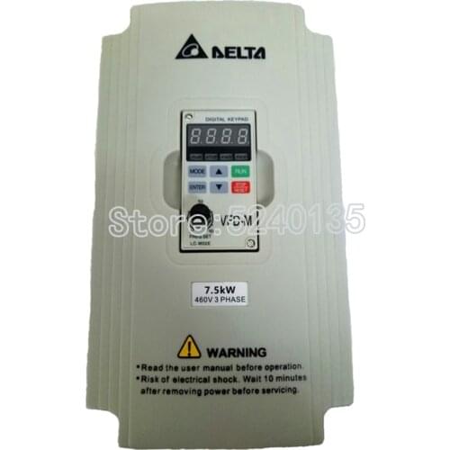 Delta Inverter 7.5KW 3 Phase 380V Rated 18 A 100% New 7500W VFD Series Invertor Variable Speed AC Motor Drive