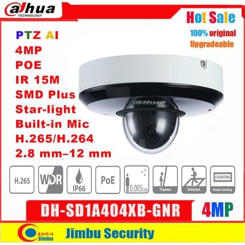 Dahua PTZ AI Network Camera 4mp SD1A404XB-GNR IR15m Starlight 2.8 mm–12 mm lens POE built in Mic People Counting H.265