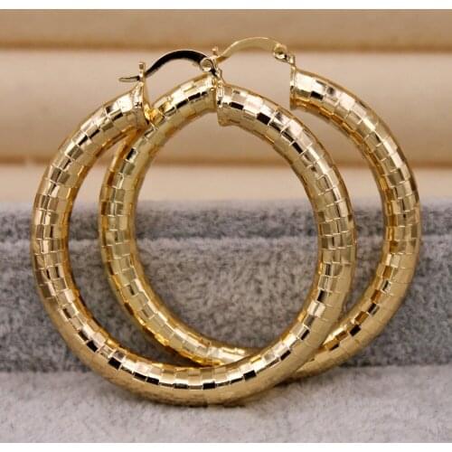 Classic Trendy Eardrop Round Gold Earring Hoop Earrings For Women Girls Fashion Jewelry Accessories Wedding Party Daily Gift