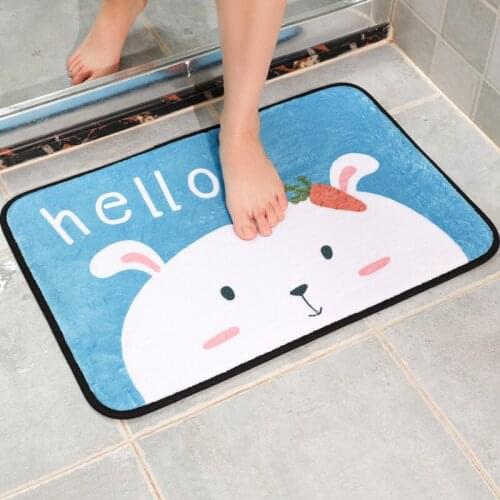 40*60cm Bathroom Floor Mat Carpet Soft Flannel Bath Rug Anti-slip Absorbent Shower Room Rugs Thickening Door Carpet Home Decor