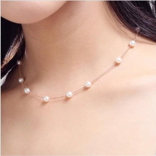 LUKENI Classic Women Pearl Pendants Necklace For Girl Party Accessories Fashion 925 Sterling Silver Necklace For Lady Jewelry