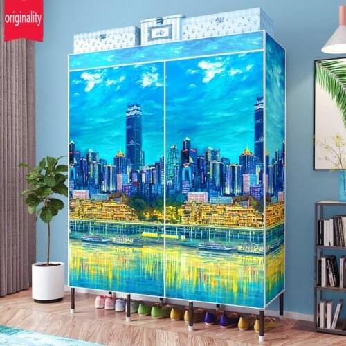 Furniture For Home Simple Wardrobe Economical Modern Storage Hanging Wardrobe For Clothes Assembly Baby Cabinets Closets Garment