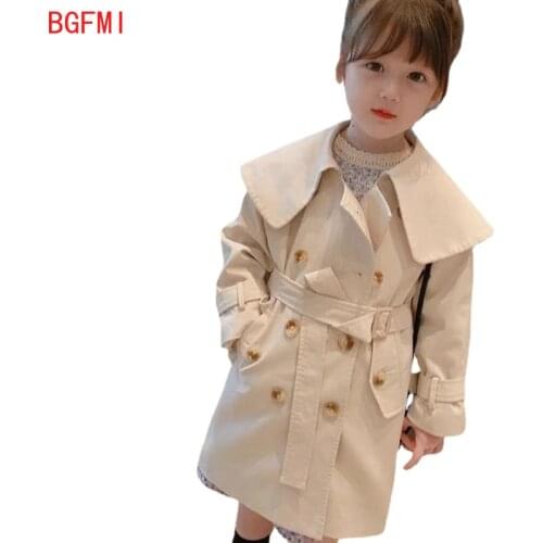 Fashion Infant Baby Toddler Girls Boys Kids Jacket Coat Beige Khaki Trench Mid-length Coat Spring Fall Children Jacket Dust Coat