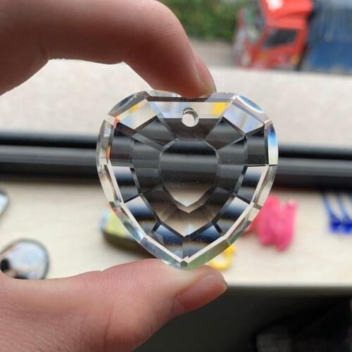 New Style Love Heart Suncatcher Faceted Prism Glass Crystal Pendant Crystal Chandelier Center Part bead DIY Ornament