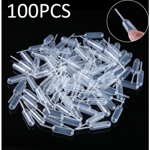 100 Pieces 65mm Pipettes Plastic Squeeze 4ml Transfer Pipettes Dropper For Cupcake Ice Cream Chocolate One-time use