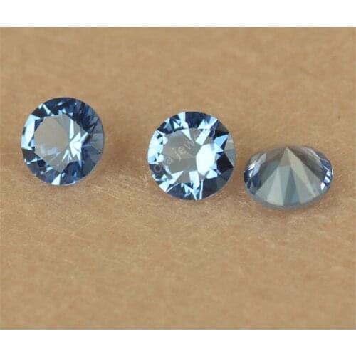 Sale 0.8~3.0mm109# Light blue Gems Beads Round Shape Brilliant Cut Lab Grown Synthetic Spinel Blue Loose Stone For Wax setting