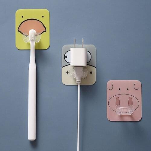 Animal Socket Hook Cartoon Animal Socket Hook Power Cord Storage Rack Creative Plug Strong Sticking Hook Plug Finishing Bracket