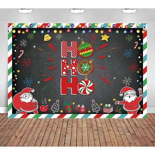 Christmas Pajamas HoHoHo Backdrop Merry Xmas Ugly Sweater Photography Background Winter Holiday Birthday Baby Shower Party