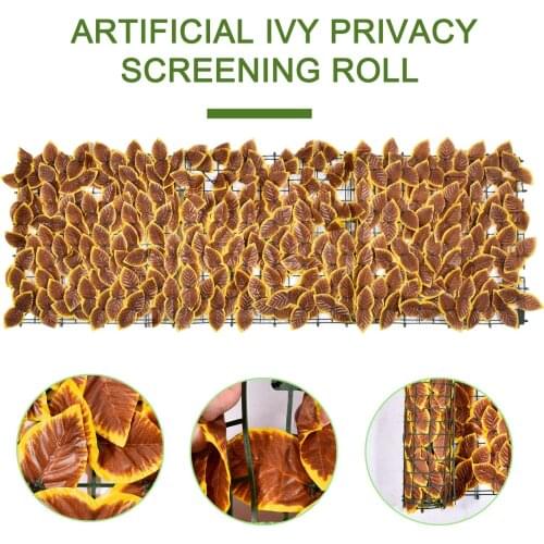 Artificial Leaf Garden Fence Screening Roll UV Fade Protected Privacy Artificial Fence Wall Landscaping Ivy Garden Fence Panel