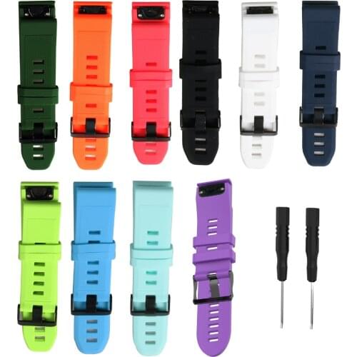 Silicone Wrist Band Strap W/Buckle for Garmin Fenix 3/Fenix 3 HR Multi-Sport Training GPS Watch Quickfit Wristband Belt Bracelet
