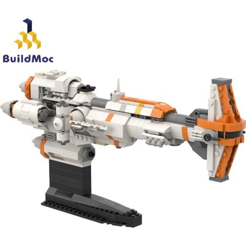 BuildMoc Star Plan Weapons MOC Republic Gunship The Rebels Hammerhead Corvette Building Blocks Bricks Weapons Toys For Children