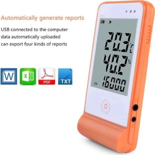 USB GSP-6 Temperature and Humidity Data Logger High Precision Probe Smart Sound and Light Alarm LCD Display Recorder Drugstore