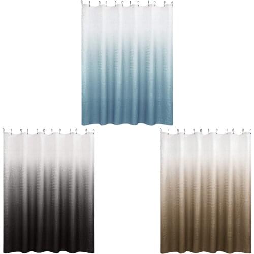 Waterproof Shower Curtain Set with 12 Hooks Gradient Bathroom Curtains Polyester Fabric Bath Curtain for Home Decor