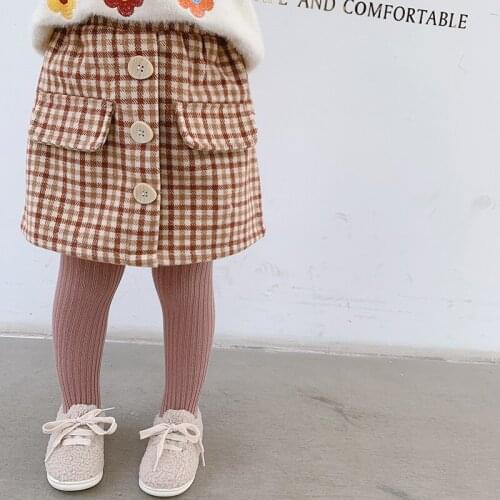 Toddler Skirt 2019 Autumn Winter New Girls Skirts for Kids Baby Plaid A-line Skirts Kids Girl Clothing Fashion Casual Tutu Skirt