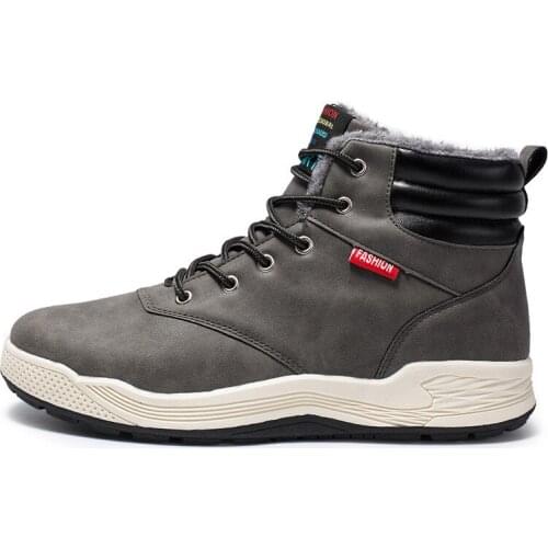 Winter Warm Thick Mens Shoes Casual Ski Boots High-top Cotton Boots Waterproof Cold-proof Mens Shoes Non-slip Snow Boots