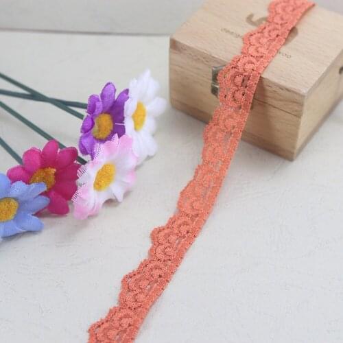 10 Yards/lot 15mm Width Orange Elastic Stretch Lace Trim Sewing/garment/clothes Accesories