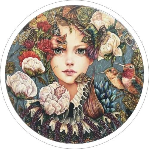 3D DIY Full Square Diamond Drawing Butterfly Girl and Floral Diamond Embroidered Cross-stitch Rhinestone Mosaic Decoration T366