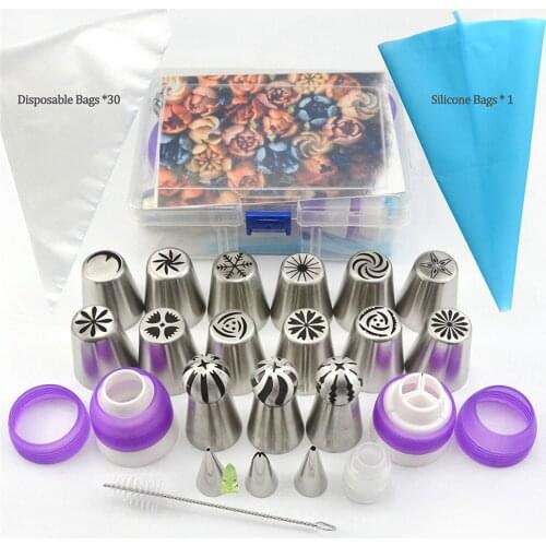 55 Pcs / Set Stainless Steel Russian Tulip Icing Piping Nozzles Pastry Tips Cake Decorating Tools for the Kitchen Baking