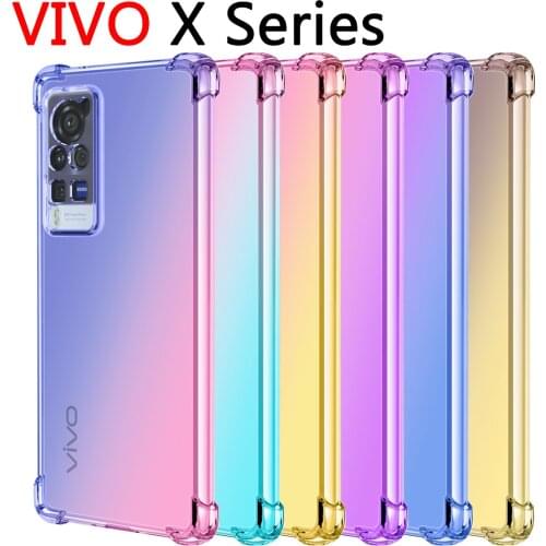 Vivo X60 Case, Luxury Shockproof Gradient Silicone Soft TPU Case Ultra Thin Slim Cover for Vivo X21 X23 X27 X30 X50 X60 Pro