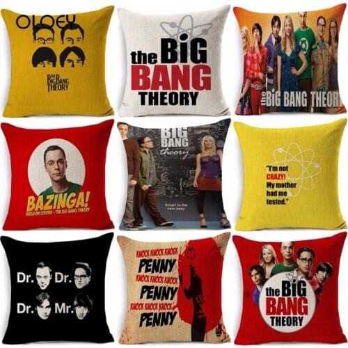 The Big Bang Theory Printed Pillow Case Home Bedroom Hotel Bed Car Seat Decoration Pillow Case Soft and Comfortable 45x45cm