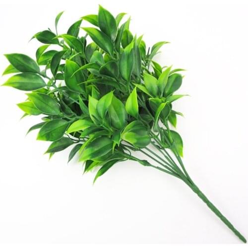 7 Forks/Bouquet 35 Leaves 34cm Artificial Orange Leaf Simulation Plants Home Balcony Garden Landscape Decoration Accessories