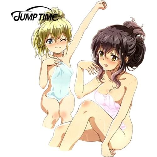 JumpTime 13cm x 9.5cm Beautiful Graphics Anime Kanojo ga Flag o Oraretara Sexy Hot Girl Vinyl Car Window Laptop Fridge Decal