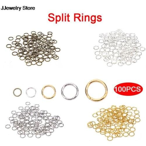 100pcs Jump Rings Split Rings 4mm/5mm/6mm/7mm/8mm For Jewelry Ornament Opening Connection Ring