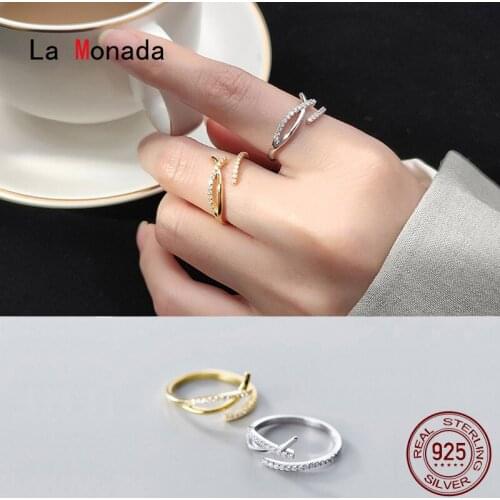 La Monada X Resizable Women Ring 925 Sterling Silver Minimalist Cross Rings For Women 925 Silver Fine Jewerly Rings Woman Open