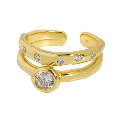 SHANICE S925 sterling silver open ring Classical Female AAA Crystal Zircon Stone Infinite Ring Finger Ring Promise Engagement