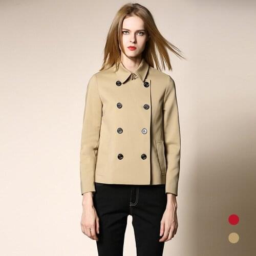 2018 Autumn Trench Coat for Women short England Style short Trench double breasted classic outerwear female plus size