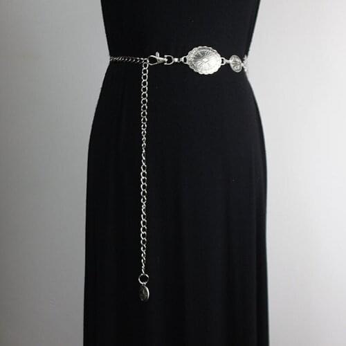 Metal thick chain woven waist chain womens decorative dress suit belt waist seal accessories