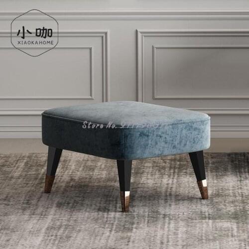 Nordic metal foot stool household fabric low stool living room net red shoes small square stool creative small stool