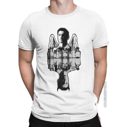 Funny Lucifer Morningstar Devil T-Shirt For Men Crewneck Pure Cotton T Shirt Classic Short Sleeve Tees Birthday Gift Tops