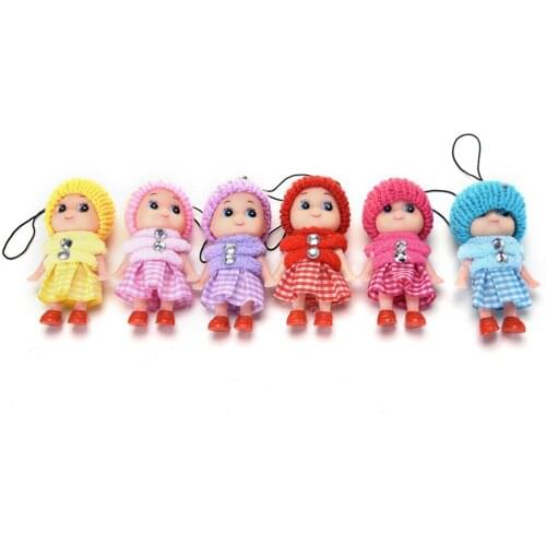8cm/3.15" Soft Interactive Baby Dolls Cute Dolls Pendant Cartoon Movie Plush Keychain Toys ( Sent at Random )