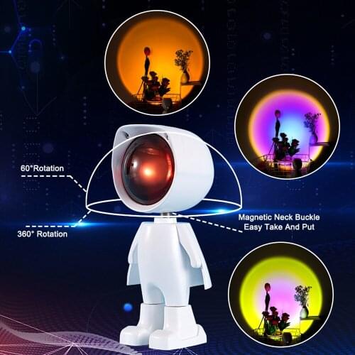 Novelty Sunset Projector Rainbow Lamp Children Night Light LED Touch Switch For Bed Room Wall Decoration Rotatable Sky Projector