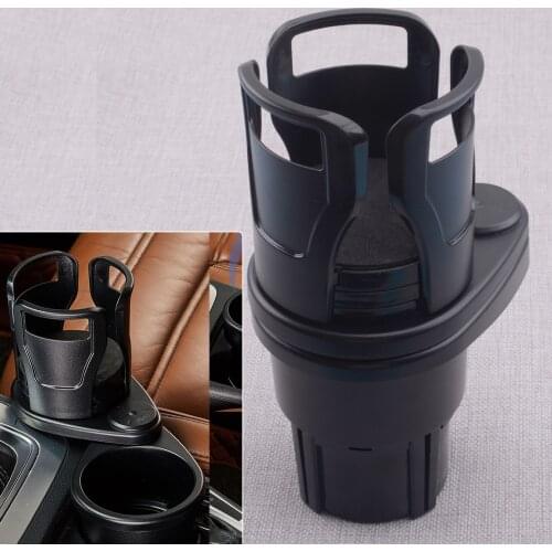 NEW Universal Car 2-in-1 Mounted Multifunctional Water Drink Cup Holder Fit For Most Vehicles Replacement ABS Black