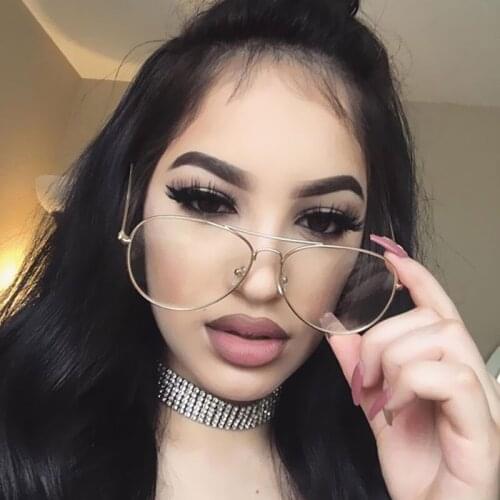 VictoryLip Women Metal Frame Clear Lens Transparent Retro Female Optics Eyeglasses Polit Glasses Men Classic EyeGlasses