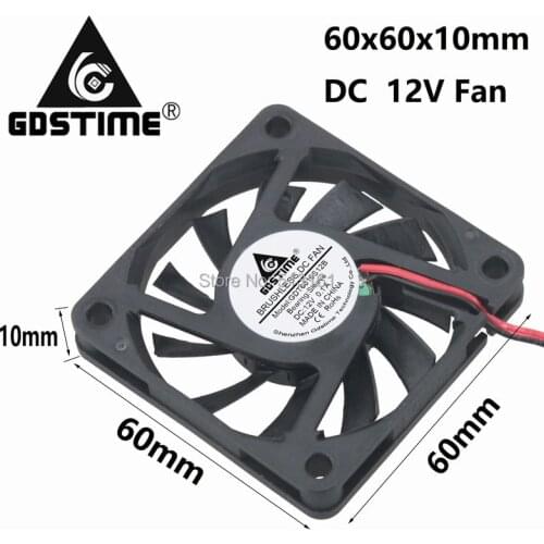 Gdstime DC 12V 6CM 60mm 60x60x10mm Desktop Computer CPU Case Cooling Cooler Fan