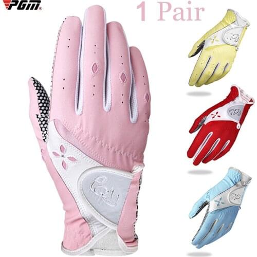 1 Pair Golf Gloves For Women Girls PU Fabric Beautiful Breathable non-slip Gloves ladies gift multicolors Brand new dropshipping