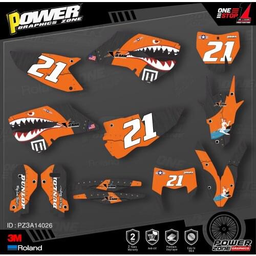 PowerZone Custom Team Graphics Decals 3M Stickers Kit For Husqvarna Sticker Decal 2014-15 TC FC 2015-16 FE TE 125 to 450cc 26