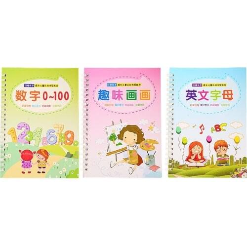 Dropshipping English Alphabet Copybook Drawing Toys Fades Hand Groove Educational Kids Auto Montessori Writing Toys For Chi F9M8