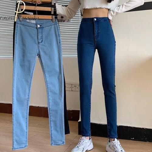Plus Size Vintage High Waist Jeans Womens Fashion Streetwear Woman Girls Pencil Pants Trousers Denim Skinny Slim Women Jean