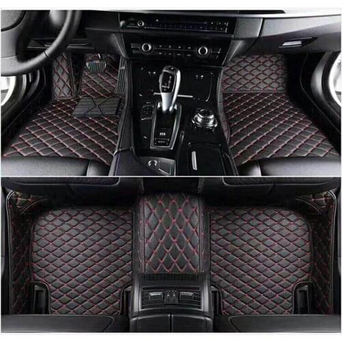 Luxury Surround Car Floor Mats for Mercedes-Benz C-Class 2014-2020 Left Rudder Black PU Leather Protection Mat Set Carpers
