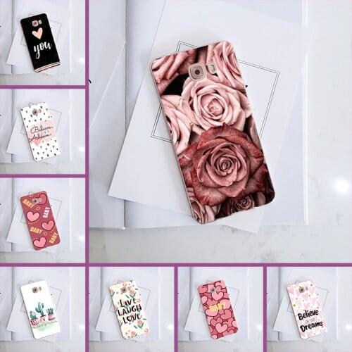 Silicone Phone Case For Samsung Galaxy C5 C7 C8 Heart Flower Love Rose Fashion Pretty Back Cover For Samsung Galaxy C5 C7 C9 Pro
