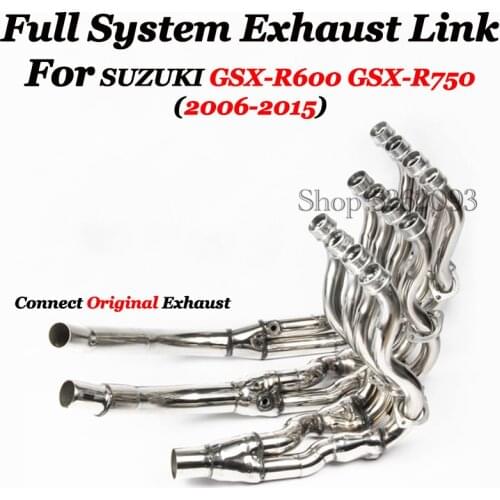 Slip on For GSXR600 GSX-R600 750 GSXR750 2006-2015 Motorcycle Exhaust Escape Modified Original Muffler Front Connect Link Pipe