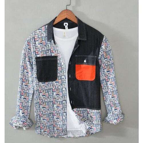 Suehaiwes brand Italy spring patchwork pure cotton shirt men casual fashion shirts for men tendy comfortable Mens clothes tops